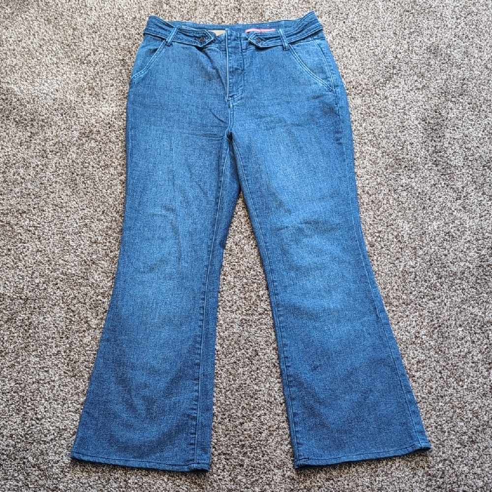 Pilcro The Kit High Rise Wide Leg Utility Denim Jeans Size 30